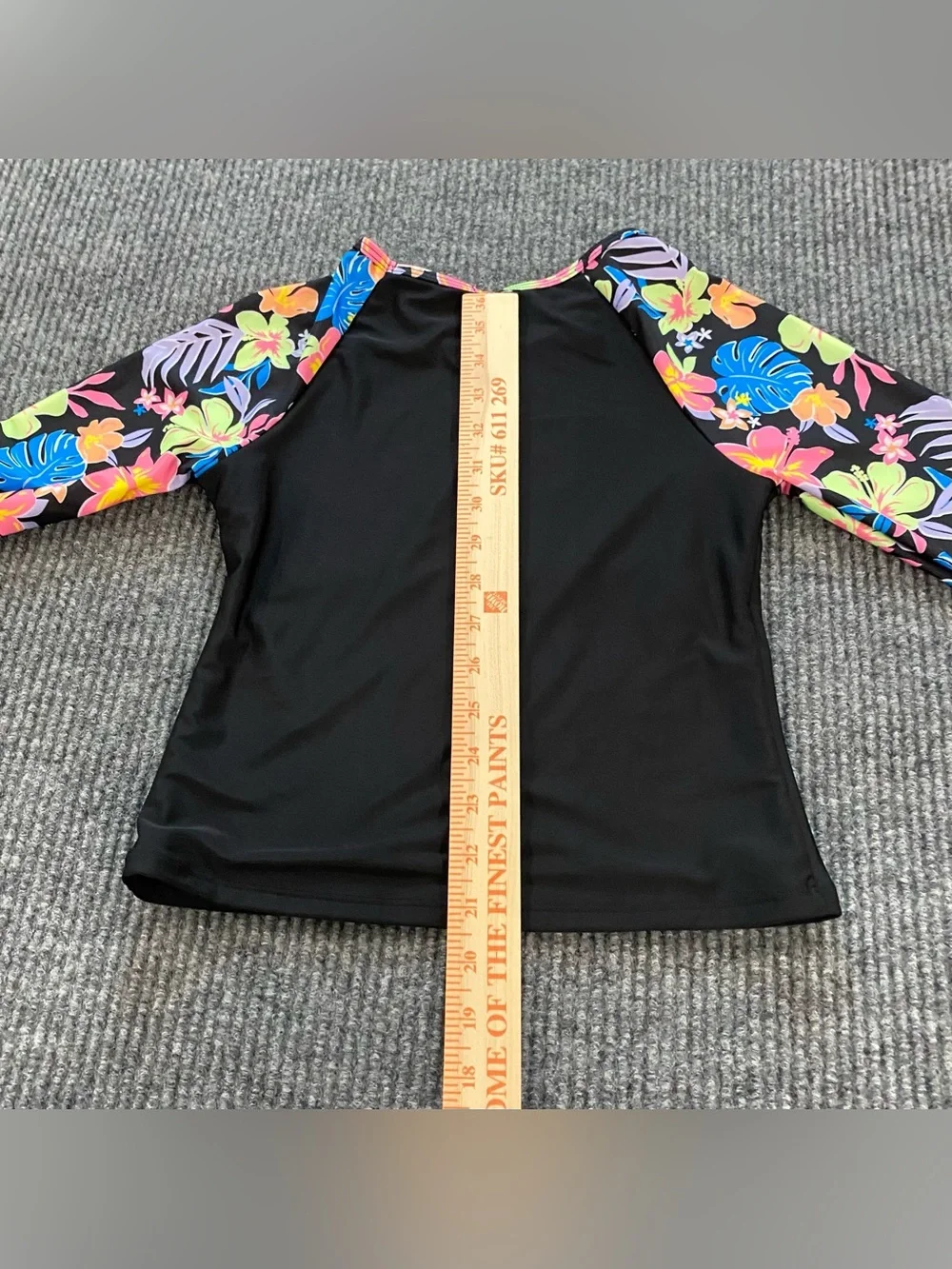 Justice Sport Girls M (10) Rash Guard Swim Shirt Long Sleeve Floral Peace Lake